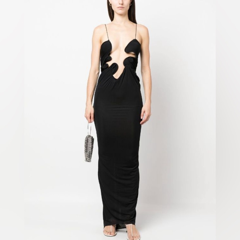 Christopher Esber Molded Venus Maxi Dress size 10 in Black